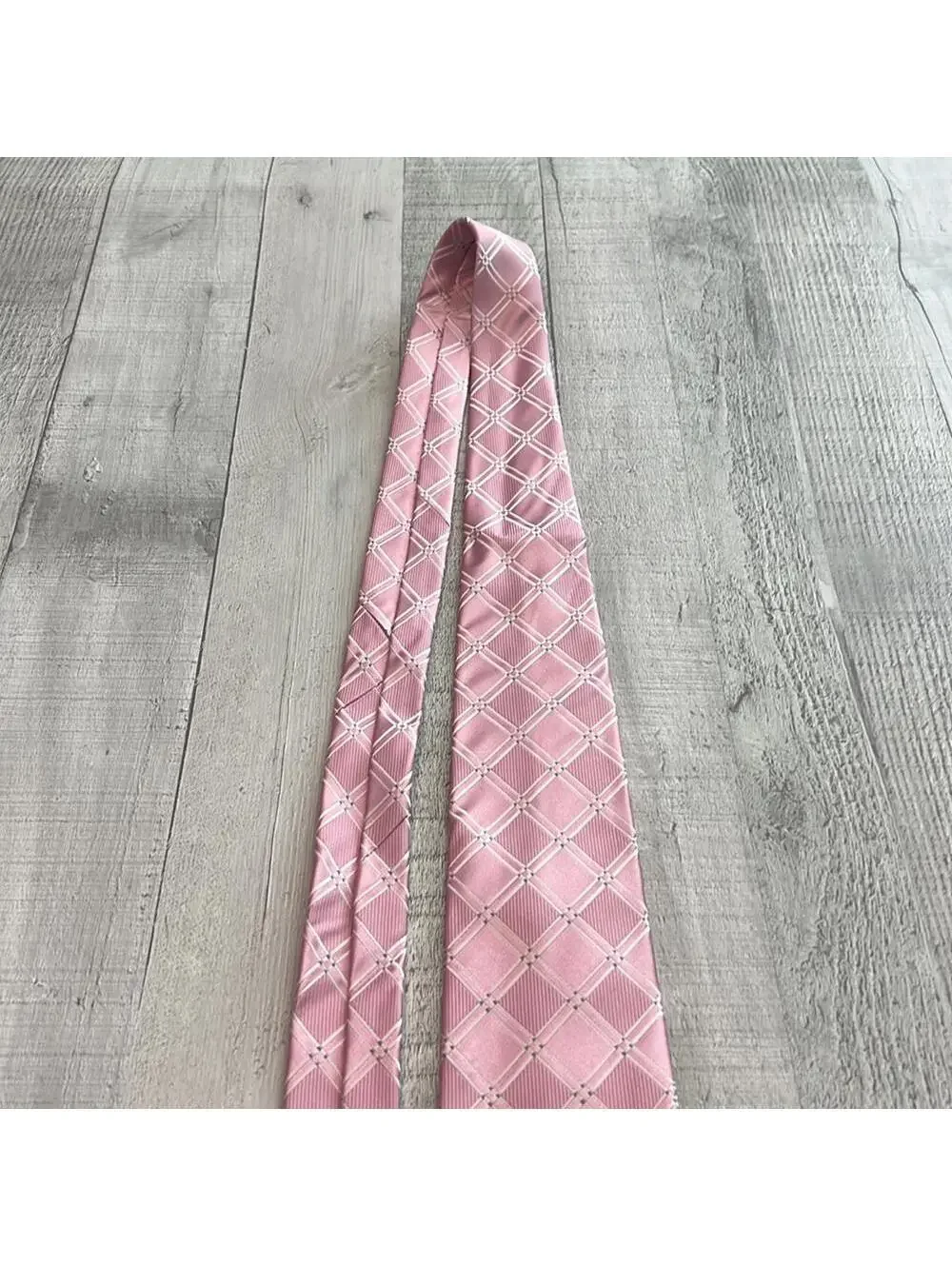 ARROW Men's 100% Silk Pink Plaid Checkered Necktie Tie USA